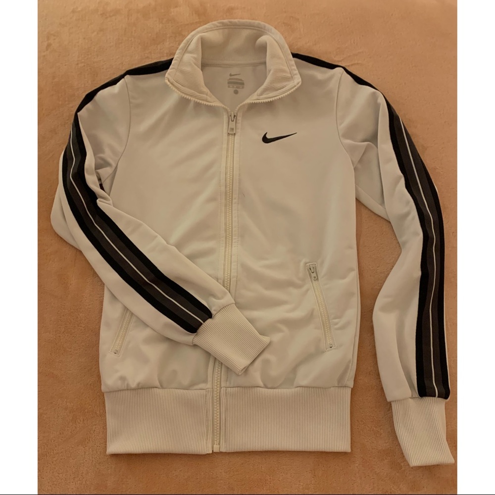 Nike white track jacket